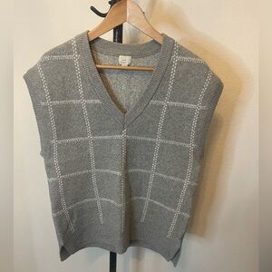 a new day - Gray & White Plaid Sweater Vest. Size small